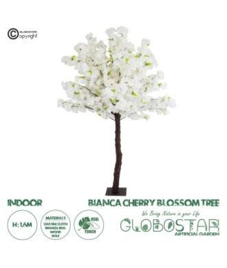 GloboStar® Artificial Garden BIANCA CHERRY BLOSSOM TREE 20141 Τεχνητό Διακοσμητικό Δέντρο Λευκή Κερασιά Υ160cm